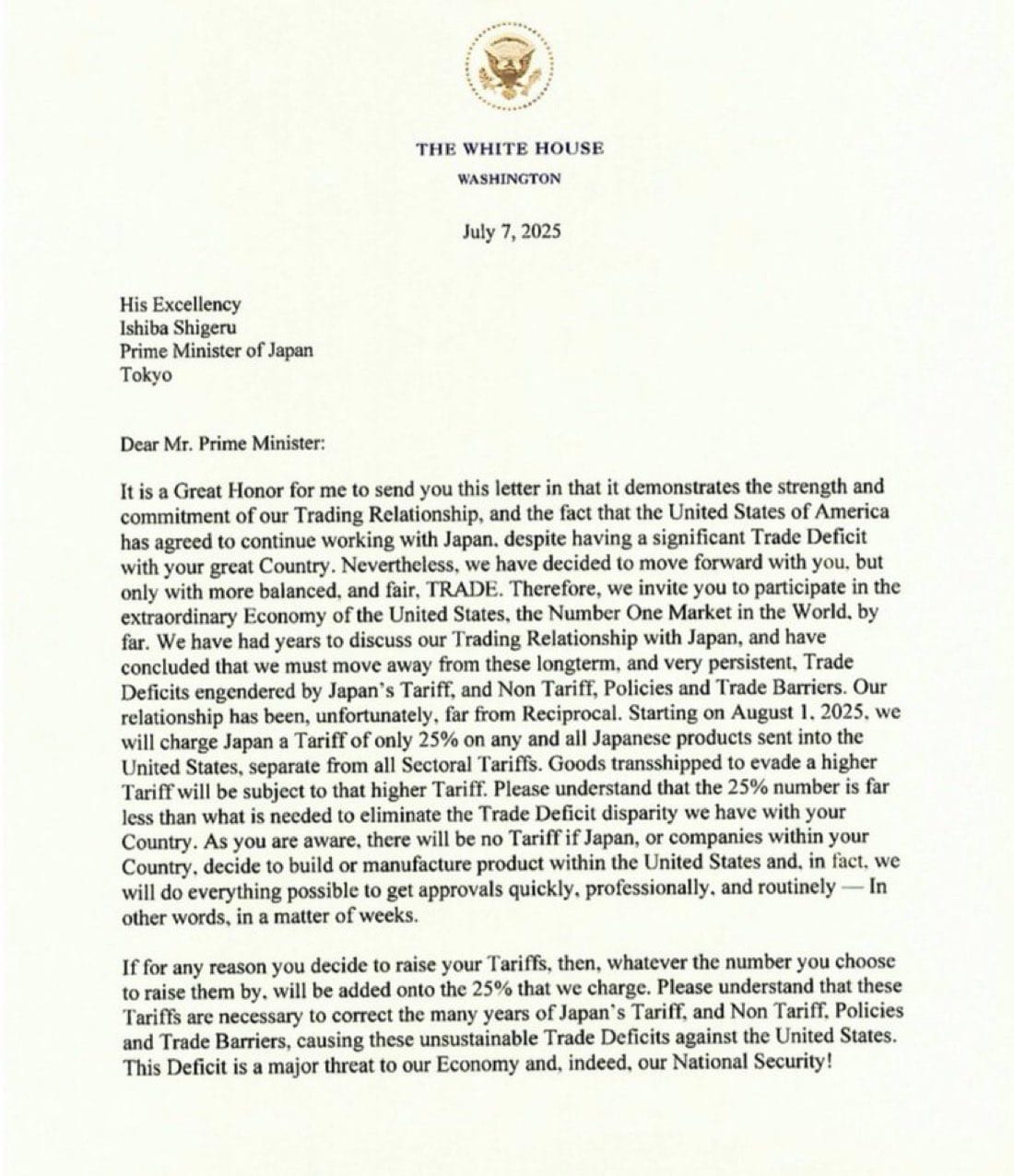 Trump’s Japan Letter Proves He’s as Good at Diplomacy as He Is at Grammar