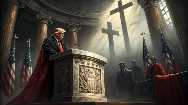 Trump delivering a sermon inside the Capitol as religion overtakes democracy